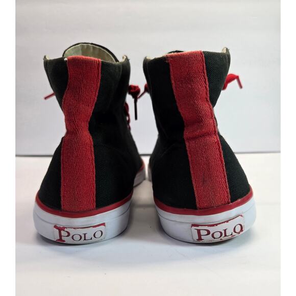 Polo Ralph Lauren Ballards High Men Canvas Chukka Boots Sz 9 D | Black - Picture 4 of 8